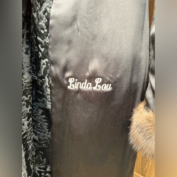 BADGLEY MISCHKA DESIGNER RUSSIAN BROADTAIL & SABLE FUR TRIM COAT JACKET MEDIUM - Picture 12 of 12